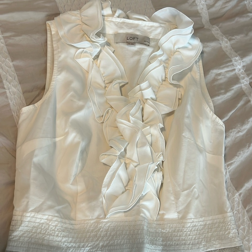 Loft ruffle collar dress